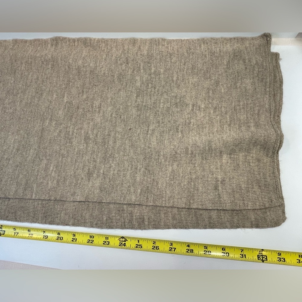 Nordstrom Italy Tan Head Wrap Scarf Winter Hat Brown Neck Warmer Fur Trim - Picture 12 of 12